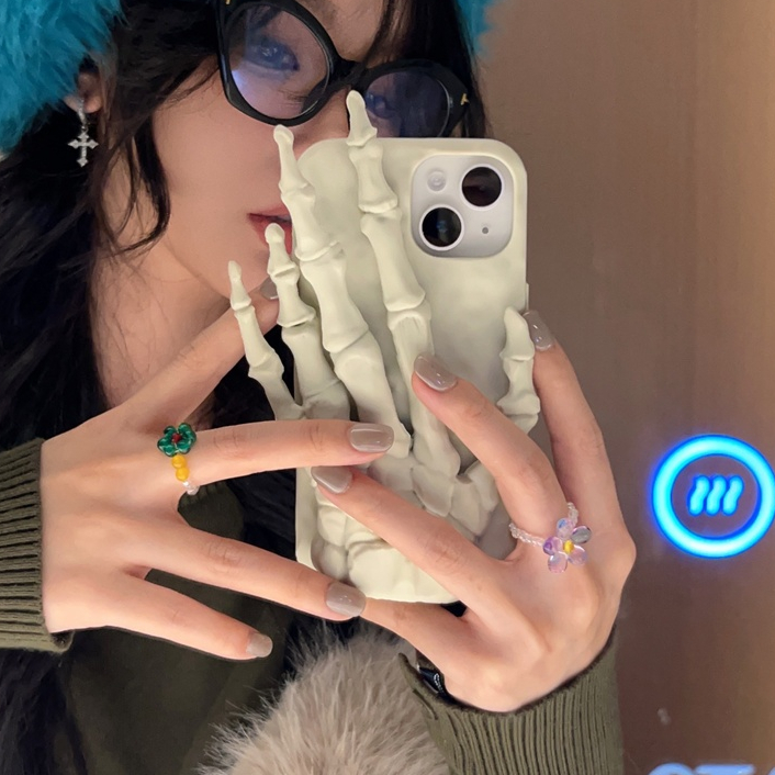 สําหรับIphone Case 17 Pro Max 16 Pro Max 15 Pro Max 14 Pro Max 13 Pro Max 12 Pro Max 3D Stereoscopic Skeletonมือซิลิโคนนุ่มกรณี