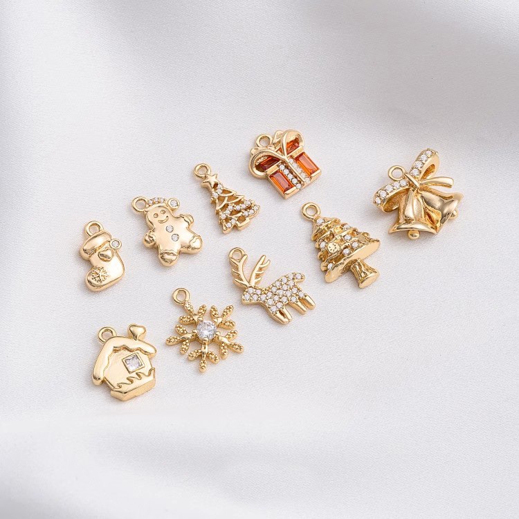 (ลดราคาจํากัด) จี้เพทาย ชุบทอง 14K รูปต้นคริสต์มาส สําหรับเครื่องประดับ DIY