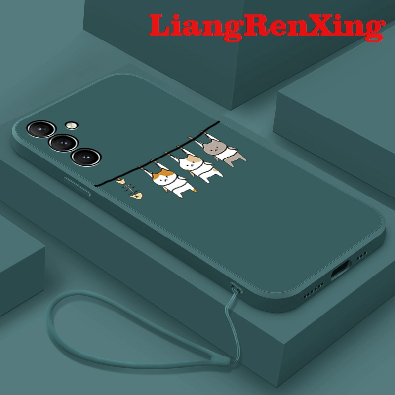 เคสโทรศัพท์มือถือ ซิลิโคนนิ่ม กันกระแทก ลายการ์ตูนแมว สําหรับ samsung S24 ULTRA S24 PLUS S24 5g 2023 YTLSM01