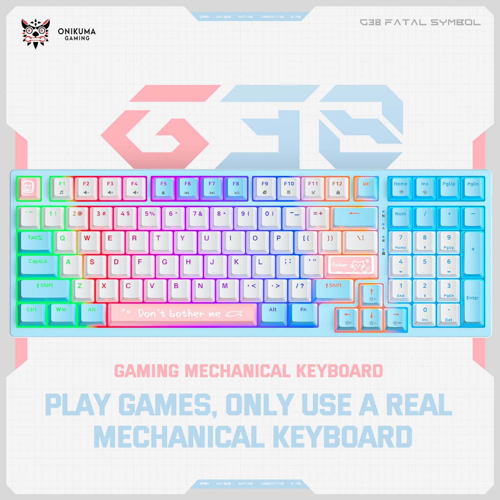 Onikuma G38 คีย์บอร์ดคอมพิวเตอร์ 98 คีย์ มีไฟ LED สําหรับเล่นเกม ของขวัญให้เพื่อน