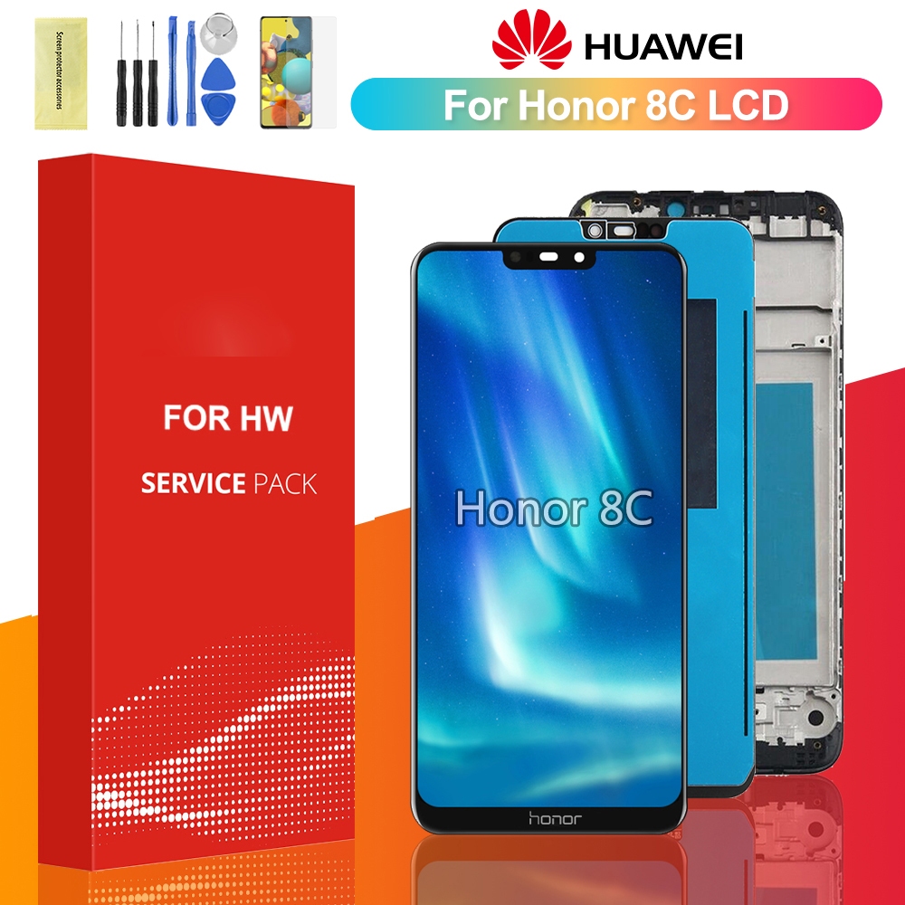 สําหรับ Honor 8C จอแสดงผล LCD Touch Screen Digitizer กรอบสําหรับ Honor 8c BKK-LX1 LX2 L21 LCD Assemb