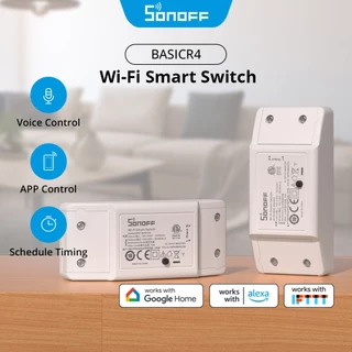 Sonoff BASICR4 สวิตช์อัจฉริยะ พร้อมเพิ่มประสิทธิภาพสูงสุด ลดต้นทุน การอัพเกรด eWeLink APP รีโมตคอนโทรล ด้วยเสียง พร้อม Google Home Amazon Alexa