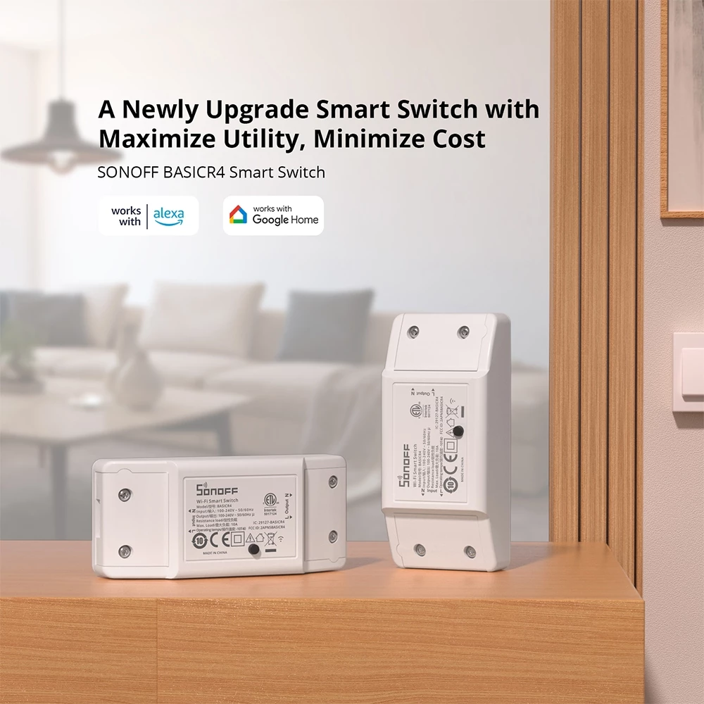 SONOFF BASICR4 อัพเกรดใหม่สมาร์ทสวิทช์พร้อม Maximize Utility Minimize ค่าใช้จ่ายสวิตช์ไร้สาย eWeLink APP รีโมทคอนโทรลควบคุมเสียงด้วย Google Home Amazon Alexa