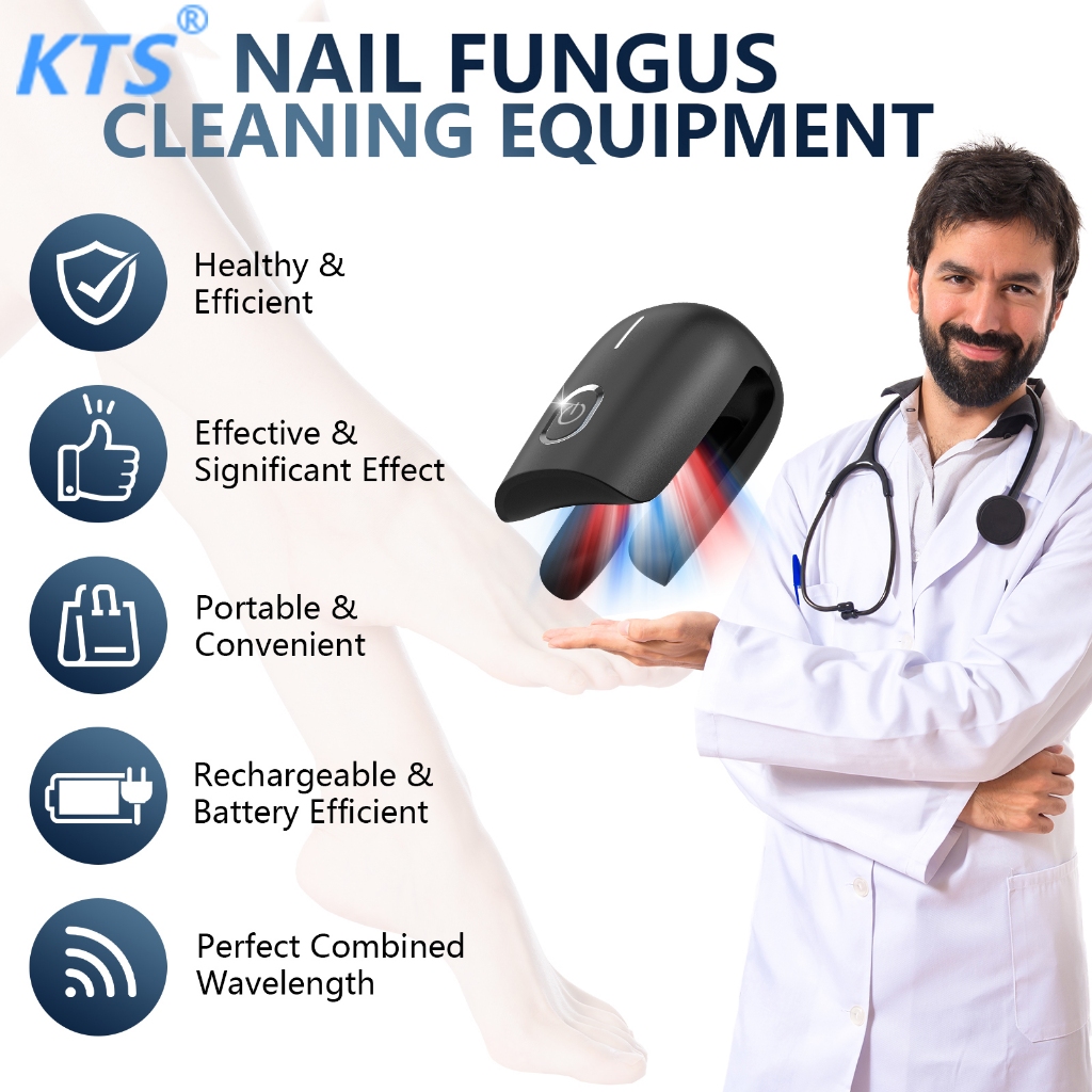 Kts ใหม่ อุปกรณ์รักษาเชื้อราที่นิ้วมือ เบาพิเศษ 905Nm+660Nm+470Nm สีเทา