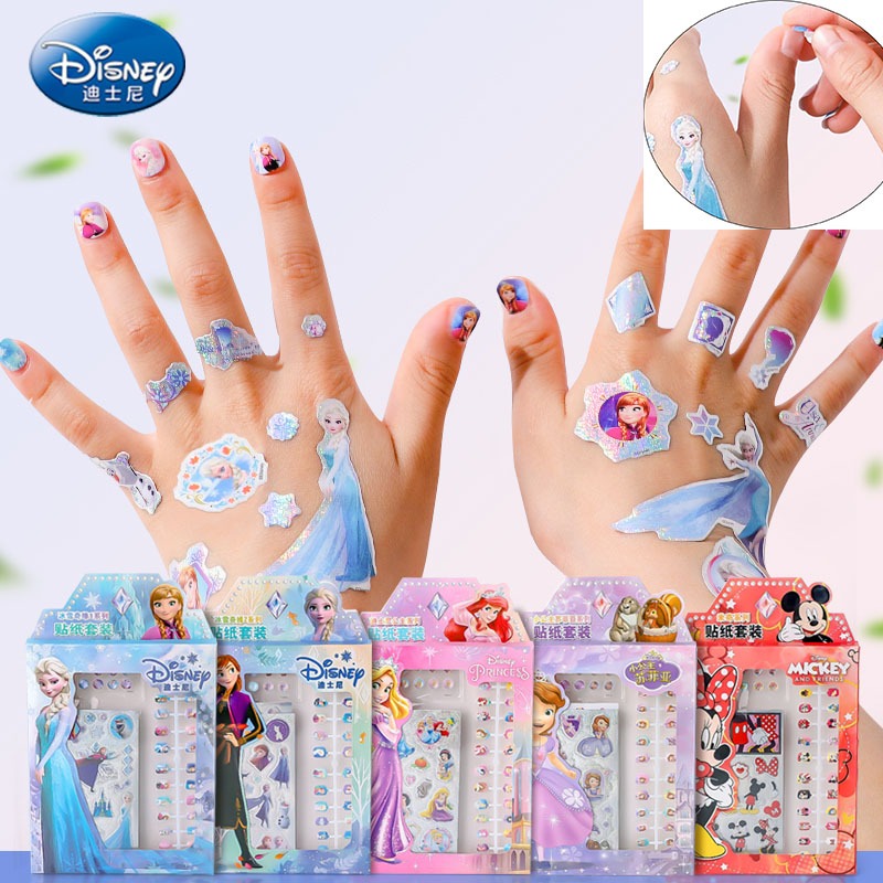 สติ๊กเกอร์ติดเล็บสติกเกอร์หู สติ๊กเกอร์ติดเล็บ3D Disney Princess อุปกรณ์เพ้นท์เล็บ & สติกเกอร์ พร้อมส่งจากไทย