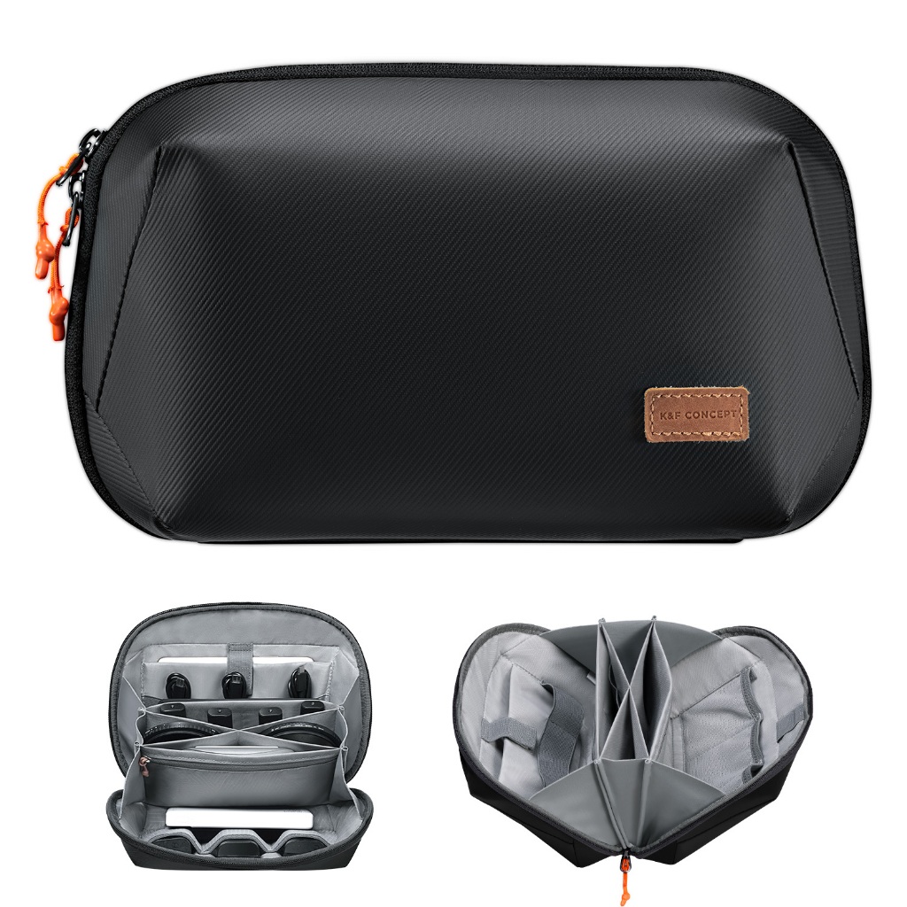 K&F Concept Digital Storage Bag ความจุขนาดใหญ่ 4L แบบพกพากระเป๋าสําหรับกล้องอุปกรณ์เสริมสายชาร์จ Hub