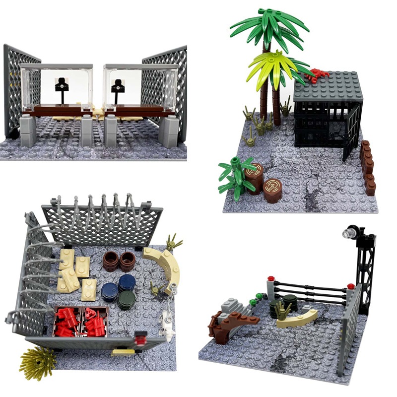 ของเล่นตัวต่อ รูปทหาร MOC ฉากทหาร กระสอบทราย 16x16 DIY ของขวัญ สําหรับเด็ก