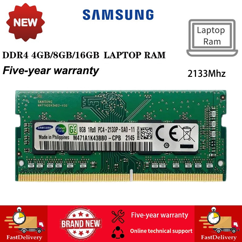 หน่วยความจําแล็ปท็อป โน้ตบุ๊ก Samsung DDR4 Ram 2133Mhz 4GB 8GB 16GB SODIMM