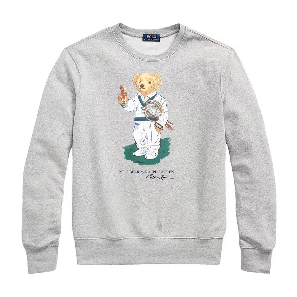 Ralphl เสื้อกันหนาวลําลอง แขนยาว ผ้าฝ้าย ทรงหลวม ลายหมีน้อย KK2X9