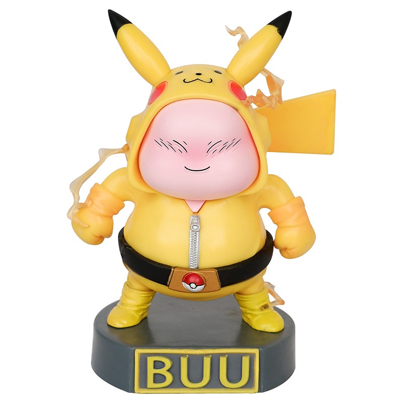 โมเดลฟิกเกอร์ PVC รูปปั้นอนิเมะ Pokemon Pikachu Majin Buu Dragon Ball Z ขนาด 15 ซม. ของเล่นสําหรับเด็ก