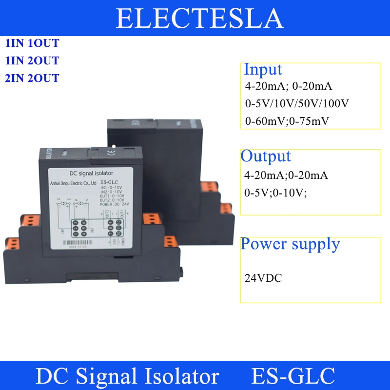 อุปกรณ์แปลงสัญญาณแรงดันไฟฟ้า DC 4-20mA 0-20mA 0-5V 10V 0-75mV