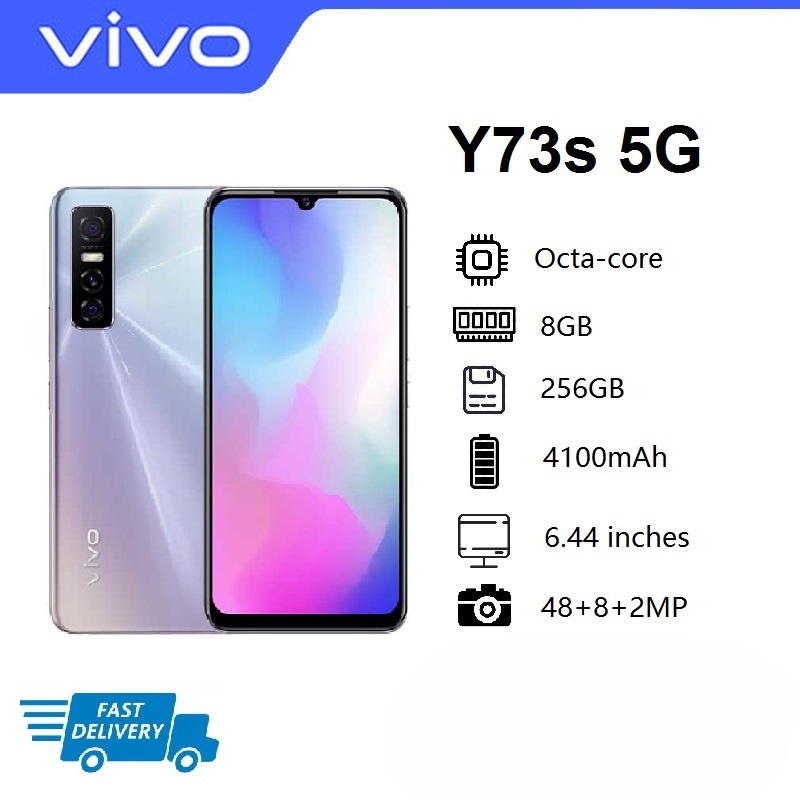 Vivo Y73s 5G Android 10 OS 6.44 นิ้ว AMOLED Display MediaTek MT6853 Dimensity 720 5G (7 nm) ชิปเซ็ตห