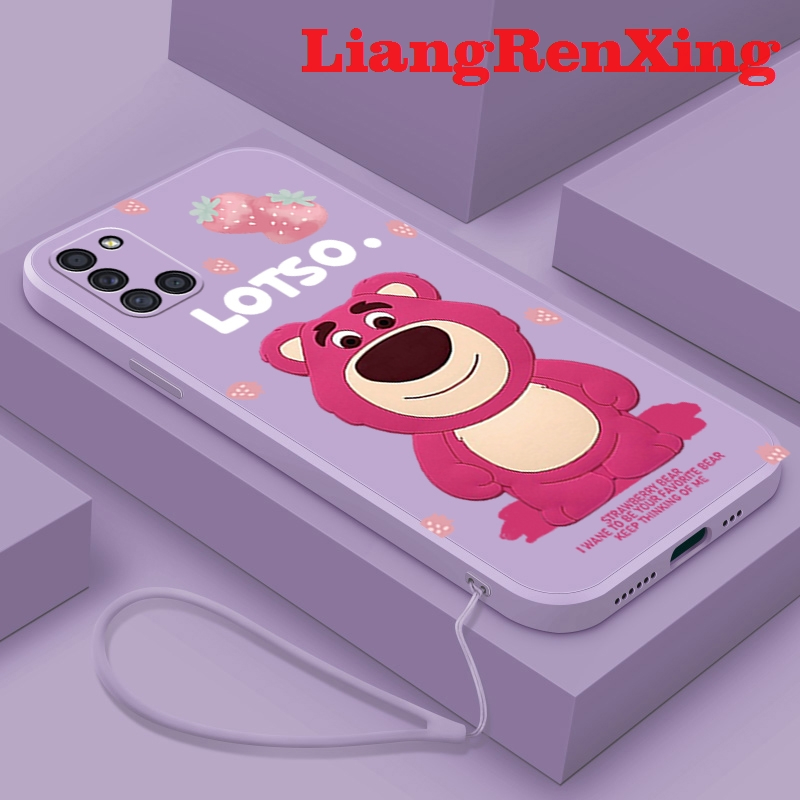 เคสโทรศัพท์ เคส SAMSUNG a31 เคสโทรศัพท์มือถือ ซิลิโคนนิ่ม กันกระแทก ลายหมีสตรอเบอร์รี่ สําหรับ SAMSUNG a31 YTHSX01 น่ารัก ลายการ์ตูน กันกระแทก