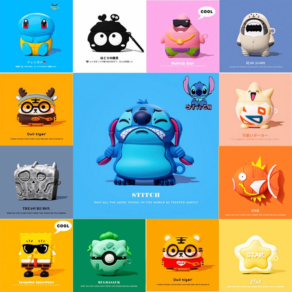 การ์ตูนการ์ตูน Stitch หูฟังสเตอริโอสําหรับAirPods3gencase Stitch 2025 สไตล์ใหม่สําหรับAirPodspro3 หูฟังป้องกันกรณีใช้งานร่วมกับ AirPodsProcaseAirPods2gencase