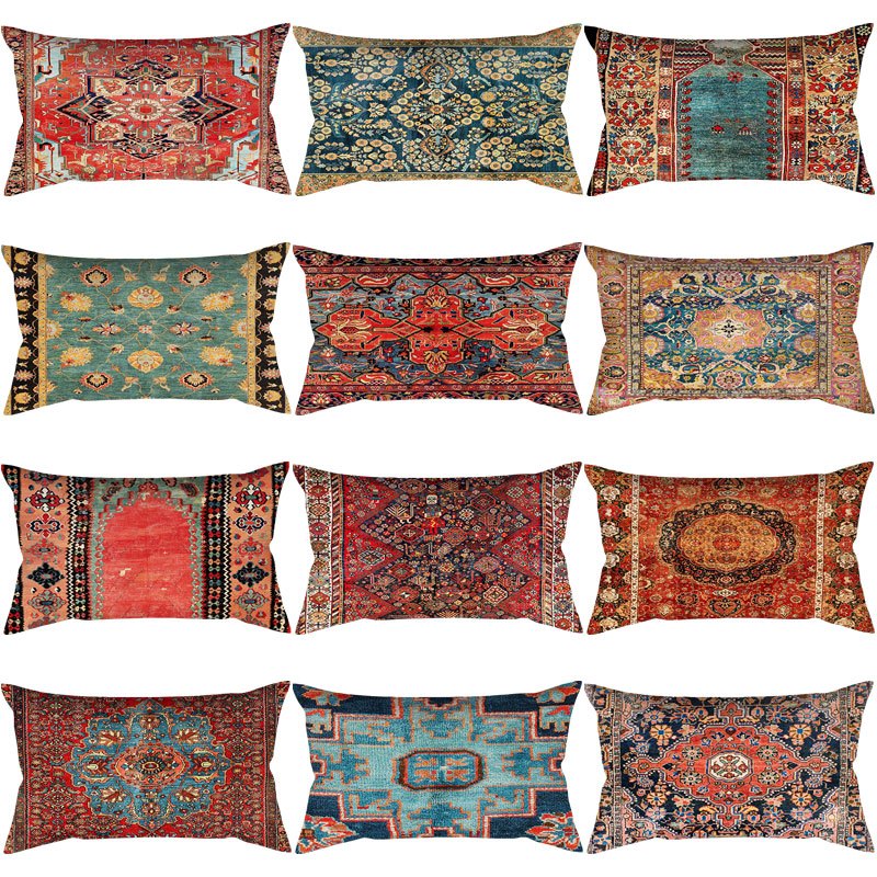 ปลอกหมอน ลายเปอร์เซีย Sivas Cappadocian Turkish Niche Kilim Heriz ขนาด 50x30 ซม. 74x48 ซม. สําหรับตกแต่งบ้าน รถยนต์