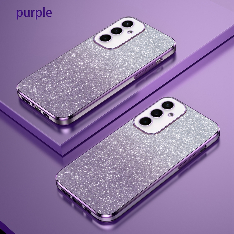 เคสโทรศัพท ์ สําหรับ Samsung Galaxy S23 S22 S21 Ultra S23 FE S22 S21 Plus S23FE Gradient Bling Glitter ชุบซิลิโคนอ ่ อนนุ ่ มปกหลัง