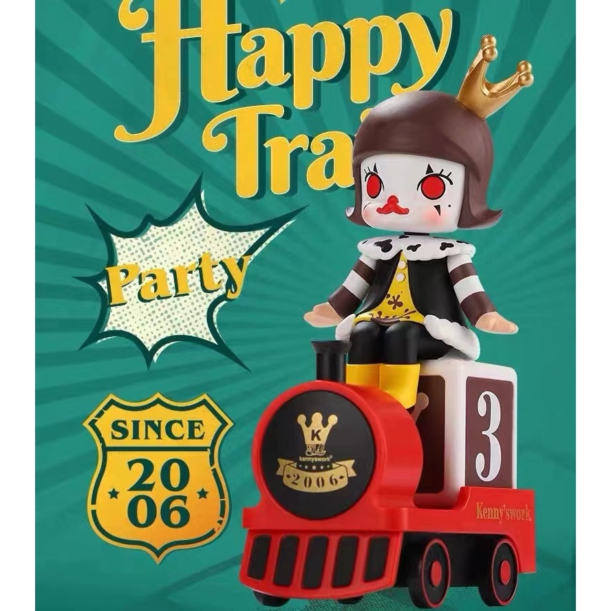 Molly Happy Train Series กล่องปริศนา รูปรถไฟป๊อปมาร์ทป๊อปมาร์ท ของขวัญ สไตล์อินเทรนด์