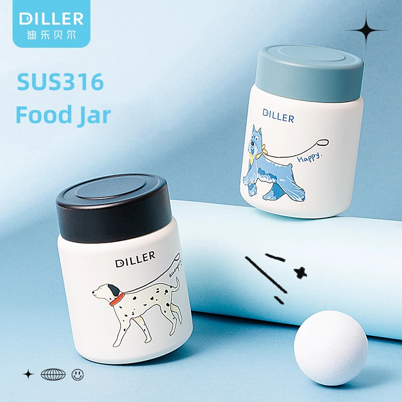 Diller 150ml Mini ขวดอาหาร Thermos ขวด 316 กระติกน้ําสูญญากาศสแตนเลสภาชนะบรรจุอาหาร MLH9160 thumbnail 6