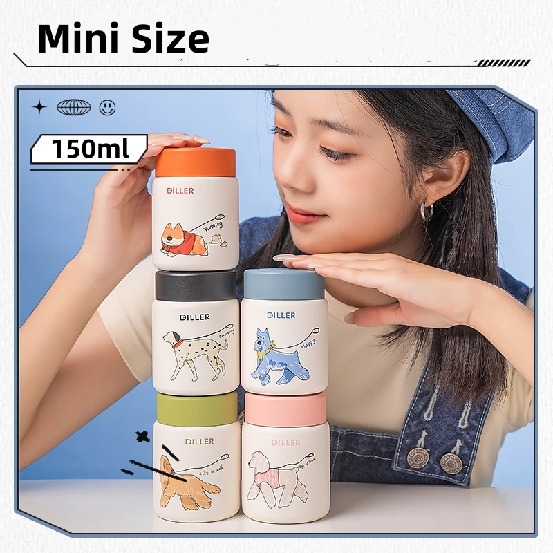 Diller 150ml Mini ขวดอาหาร Thermos ขวด 316 กระติกน้ําสูญญากาศสแตนเลสภาชนะบรรจุอาหาร MLH9160 thumbnail 5