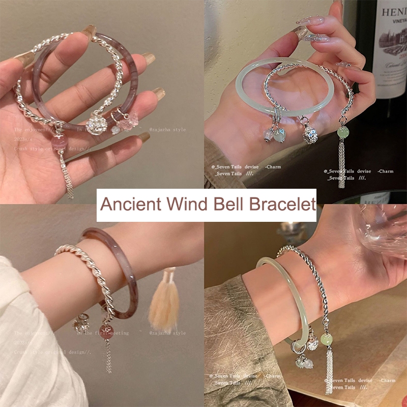 ใหม่ สไตล์จีนโบราณ กระดิ่งลม สร้อยข้อมือ หญิง พู่ จี้ ป้องกันหมอก อุปกรณ์เสริมสร้อยข้อมือ