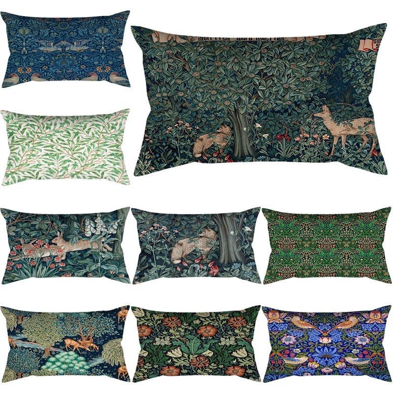ปลอกหมอน พิมพ์ลายดอกไม้ William Morris Art ขนาด 50x30 เซนติเมตร 74x48 เซนติเมตร สําหรับตกแต่งบ้าน