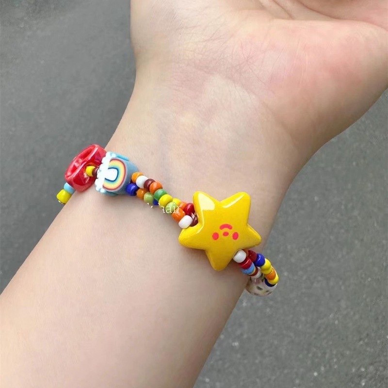 สร้อยข้อมือเซรามิค ลายก้อนเมฆ และดาวน่ารัก สําหรับผู้หญิง ราคา ถูกที่สุด ดีลบีเคเค แกลเลอรีภาพที่ 7