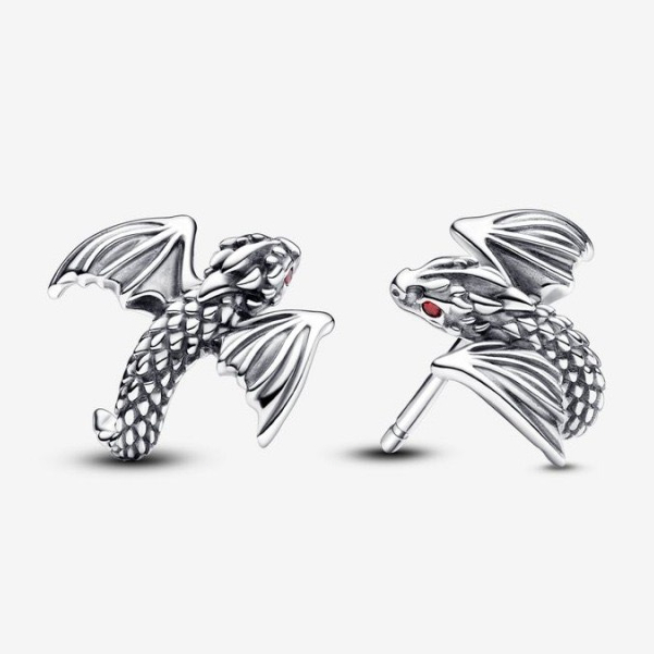คุณภาพสูง S925 เงิน Pan ต่างหู Unisex เกมบัลลังก์ Series Curly Tail Dragon ต่างหู Drogon All-Match แฟชั่นของขวัญ