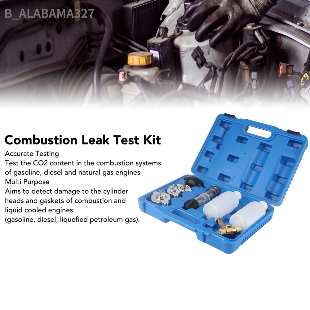 ALABAMAR 8PCS Combustion Leak Tester Kit CO2 Detector for Cars Trucks Road Tractors Excavators