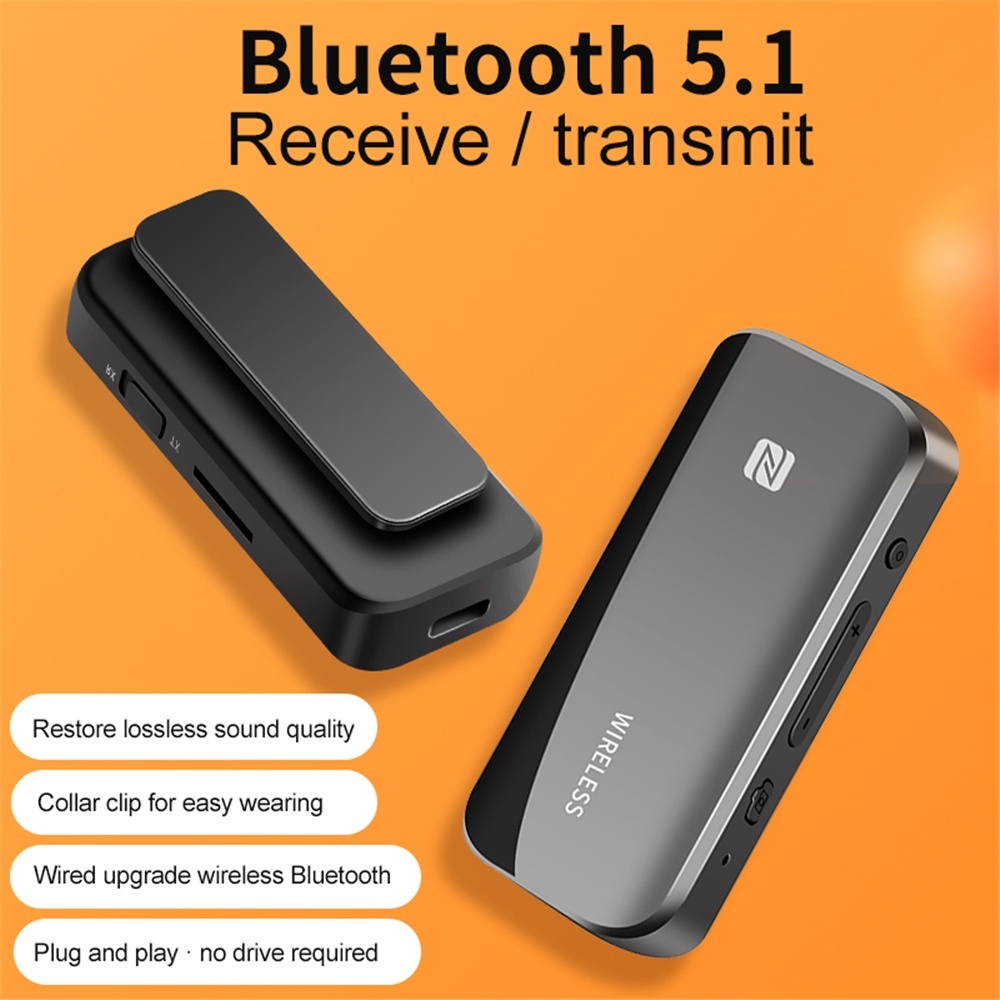 2 In 1 ชุดตัวรับส่งสัญญาณเสียงสเตอริโอบลูทูธไร้สาย BT5.1 NFC Type C TF 3.5 มม. 2.5 มม. Aux สําหรับรถยนต์