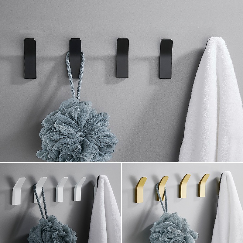ตะขอแขวนเสื้อโค้ท อลูมิเนียม สีขาว สีดํา แบบติดผนังห้องน้ํา