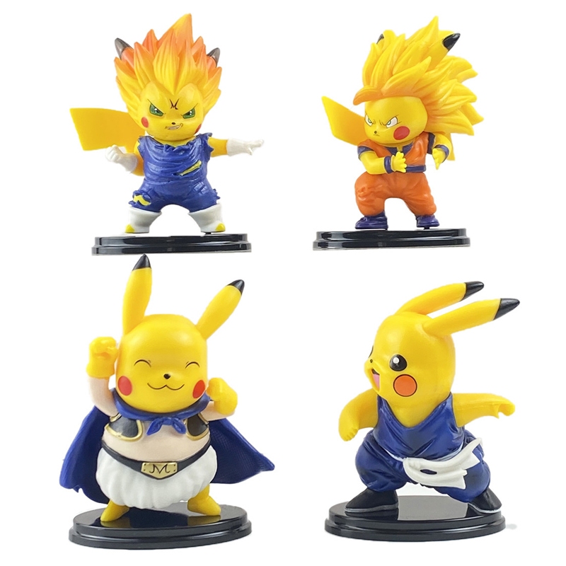 โมเดลฟิกเกอร์ PVC อนิเมะ Pokemon Pikachu Dragon Ball Z Son Goku Super Saiyan Veg