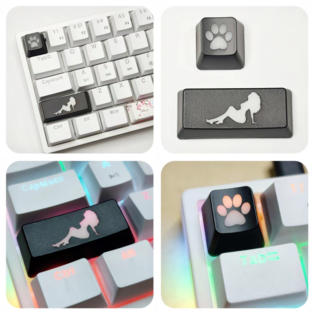 ปุ่มกดคีย์บอร์ด ESC ENTER OEM แบบโปร่งแสง ลายกรงเล็บแมว