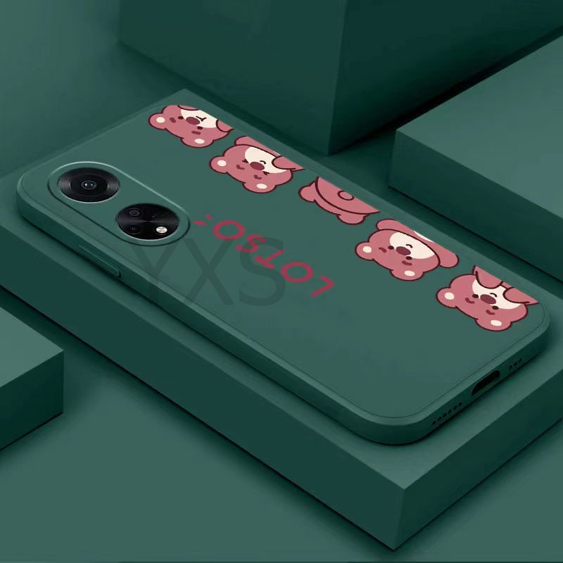 การออกแบบใหม่ เคส Huawei Y7P 2020 Y9 Prime 2019 Y7 Prime 2018 Y7 Pro 2018 Y9 2018 Y8P Y6ii เคส ซิลิโคนแถวสตรอเบอร์รี่หมีกรณีโทรศัพท์