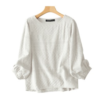 Zanzea เสื้อเบลาส์ลําลอง แขนยาว ปักลาย ทรงหลวม สีพื้น สําหรั…