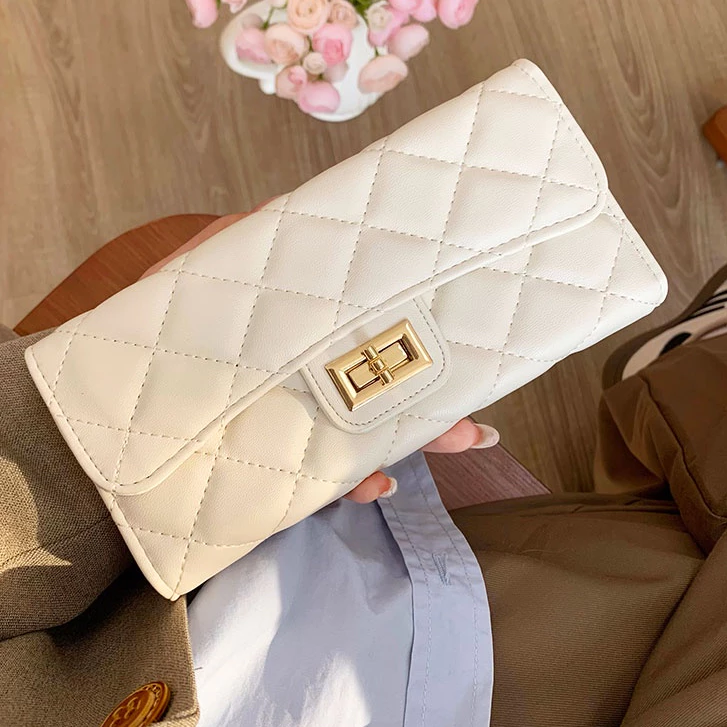 ผู้หญิงกระเป๋าสตางค์ยาว Lattice พิมพ์หนัง PU Multi Card Case กระเป๋าสตางค์ Pierre Loues