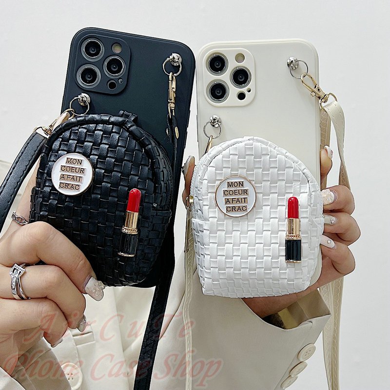 เคส Samsung A15 A14 A13 A12 A11 A05 A05S A04 A04S A03 A03S A02 A02S A73 A72 A71 A70 A55 A54 A53 A52 A52S A51 A50 A50S A35 A34 A33 A32 A31 A30 A30S A25 A24 A23 A22 A21S A20 A20S A10S 4G 5G Protect Camera Fashion Knit Lipstick Change Bag Lanyard Soft Case - รูปที่ 5