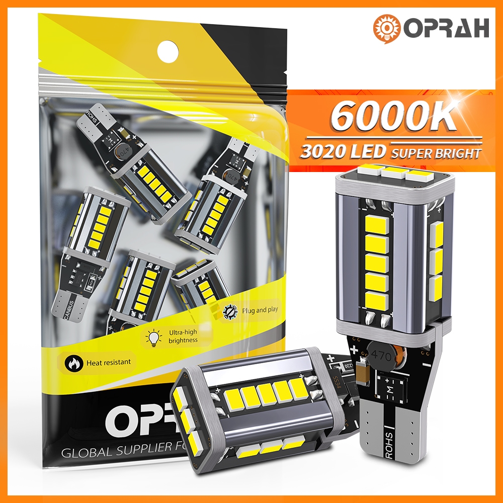 Oprah 2 ชิ้น T15 หลอดไฟ LED 19SMD รถหลอดไฟ LED เปลี่ยนหลอดไฟที่จอดรถแสงย้อนกลับไฟเลี้ยวรถอุปกรณ์เสริม