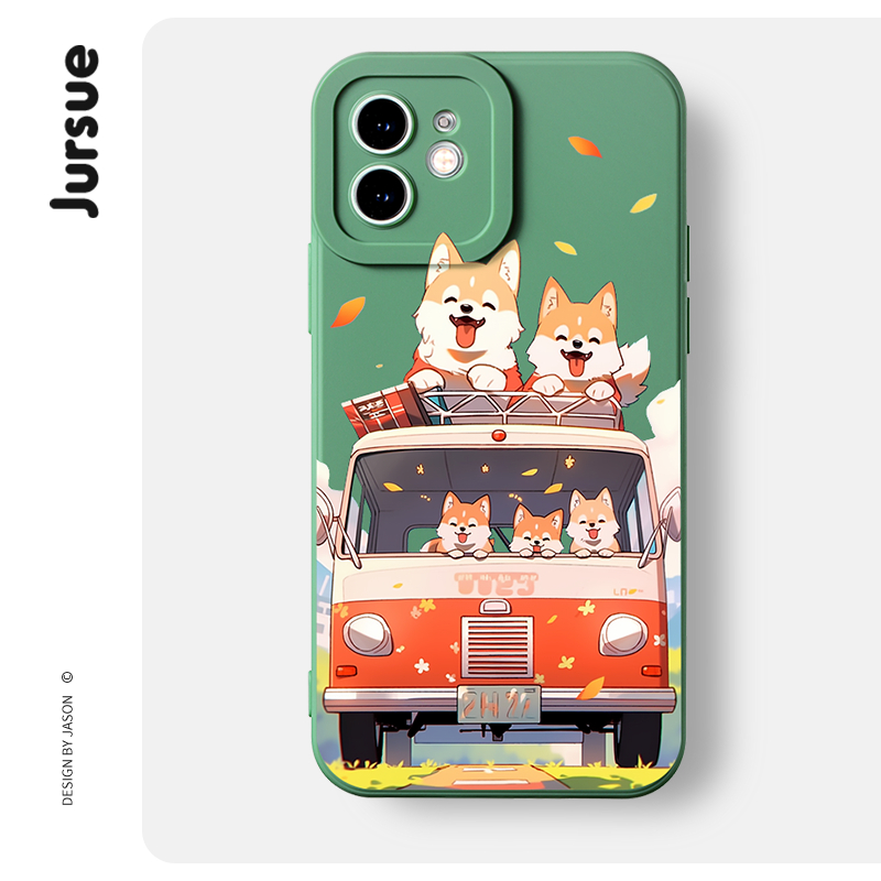 JURSUE เคสไอโฟน เคสซิลิโคนนุ่มกันกระแทกการ์ตูนน่ารักตลก เคสโทรศัพท์ Compatible for iPhone 16 15 14 13 12 11 Pro Max SE 2020 X XR XS 8 7 Plus พลัส XYAB160