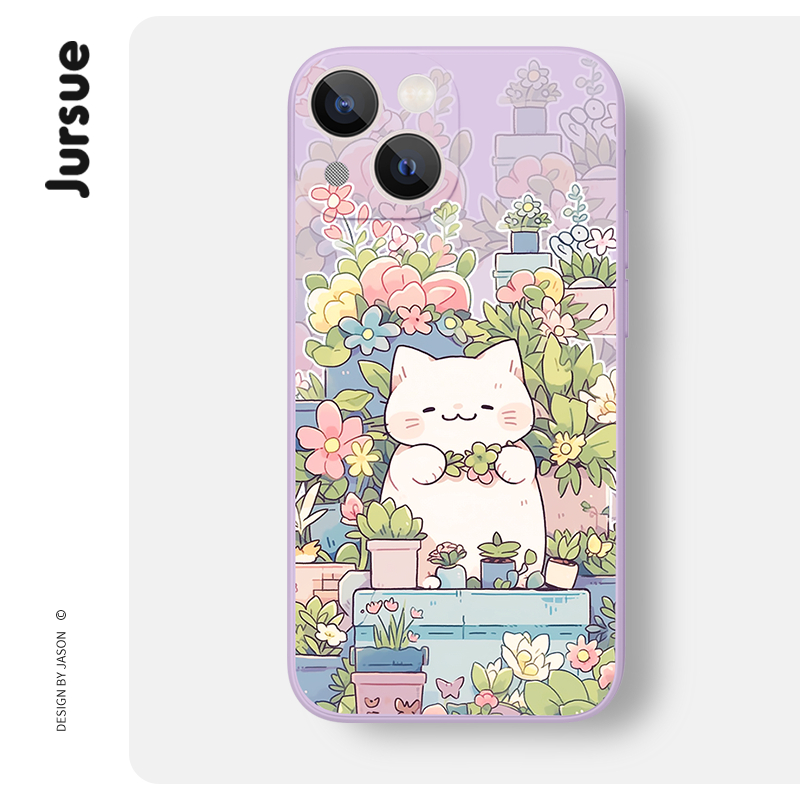 JURSUE เคสไอโฟน เคสซิลิโคนนุ่มกันกระแทกการ์ตูนน่ารักตลก เคสโทรศัพท์ Compatible for iPhone 16 15 14 13 12 11 Pro Max SE 2020 X XR XS 8 7 Plus พลัส XYAB260