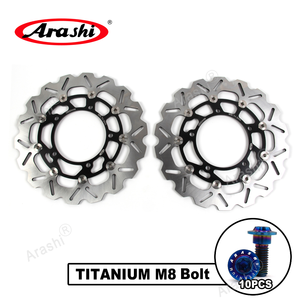 Arashi สลักเกลียวจานเบรกหน้า ไทเทเนียม CNC สําหรับ SUZUKI GSR400 GSR600 DL V-STROM 650 GSF650 BANDIT GSX650F GSR750 GSXS 750 B-KING HAYABUSA GSXR1300