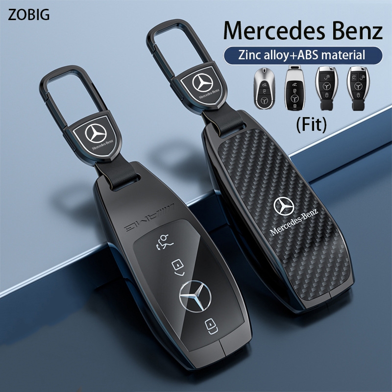 Zobig เคสกุญแจรถยนต์ คาร์บอนไฟเบอร์ ABS สําหรับ Mercedes Benz A C E S Class E63 W213 W177 GLK AMG A-Class C-Class G-Class S-Class E-Class 2024