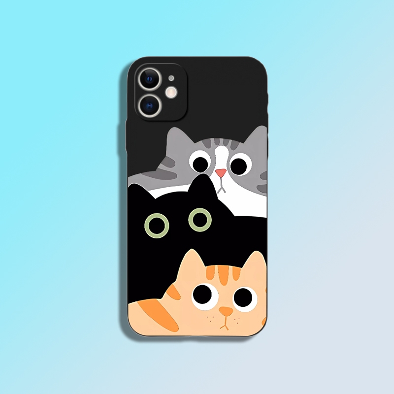 เคสโทรศัพท์มือถือ ลายแมวสามตัว สําหรับ IPhone 6 6S 11 7 8 15 X XR XS Plus 12 13 14 PRO mini MAX
