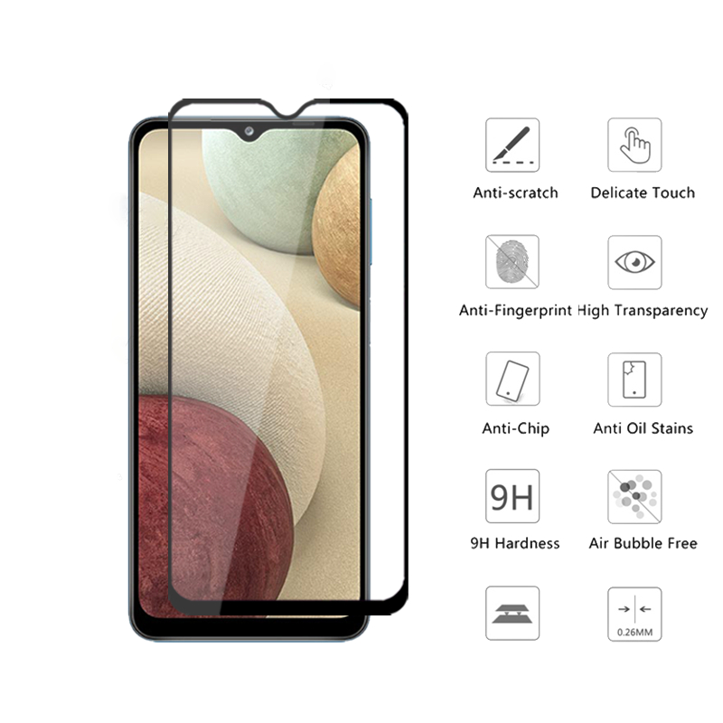 ฟิล์มกระจกนิรภัยกันรอยหน้าจอ แบบเต็มจอ สําหรับ Samsung galaxy A02 A022 A03 A04 A10S A12 A14 A20S A21