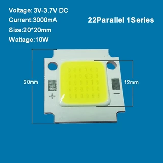 อินพุต 3V 3.7V 6V 4W - 40W สีวอร์มไวท์ 4000K ไฟ LED COB + พื้นผิวสี่เหลี่ยม