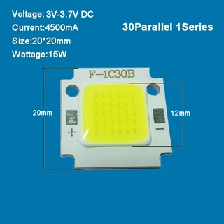 อินพุต 3V 3.7V 6V 4W - 40W สีวอร์มไวท์ 4000K ไฟ LED COB + พื้นผิวสี่เหลี่ยม