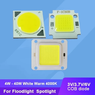 อินพุต 3V 3.7V 6V 4W - 40W สีวอร์มไวท์ 4000K ไฟ LED COB + พื้นผิวสี่เหลี่ยม