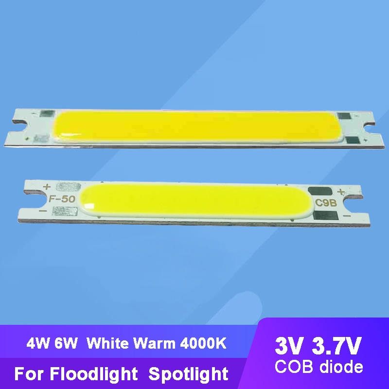 แถบไฟ LED COB 3V 3.7V 4W 6W 4000K สีขาวอบอุ่น 2 ชิ้น