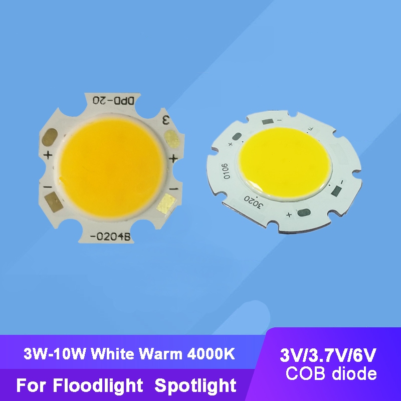 2 ชิ้น อินพุต 3V 6V 3W - 10W สีวอร์มไวท์ 4000K ไฟ LED COB + พื้นผิวดาว