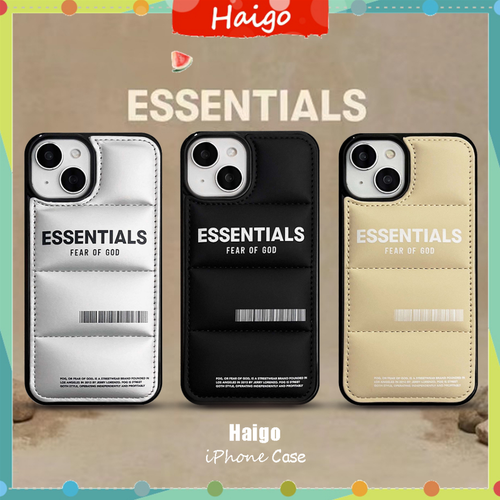 เคสโทรศัพท์พลาสติกแข็งวัสดุลง ESSENTIALS ป้ายเหมาะสําหรับ iPhone 16 16PRO 16PROMAX 15 14 13 12 Mini 