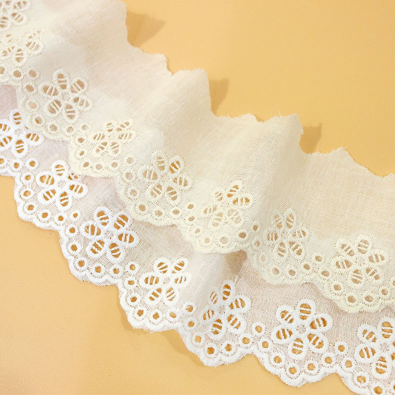 อุปกรณ์ ตกแต่งบ้าน ผ้าฝ้ายแท้ ปักลายลูกไม้ กว้าง 5 ซม. ยาว 1 เมตร อุปกรณ์เสริม สําหรับผ้าม่าน DIY ราคาถูก